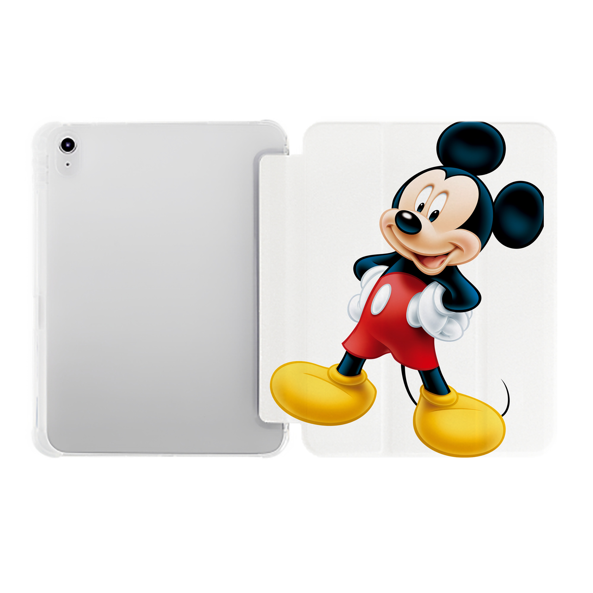 （画像用） ミッキーマウス Mickey Mouse IPad ケース ペン収納付き 三つ折りスタンド PUレザー×シリコン 対応機種9.5/10.5/10.9インチ